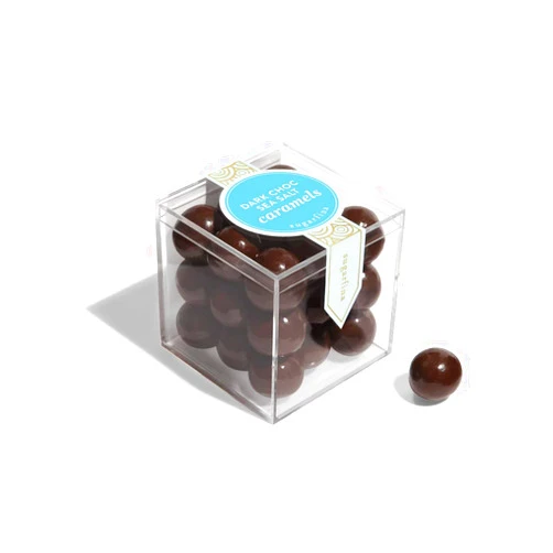 Sugarfina Dark Chocolate Sea Salt Caramels Small Candy Cube, Chocolate Bites, 2.6oz, 1 Count