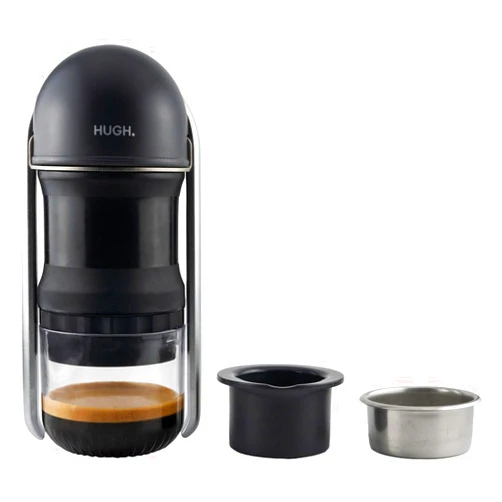 LEVERPRESSO HUGH V4 Lever Portable Espresso Maker, Double Espresso Shot with Ridgeless Portafilter Basket, Manually Operated, Perfect for Hiking & Camping (Non- pressurized Filter)