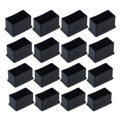 Antrader 16PCS Antrader Rectangle Shaped Rubber PVC Furniture Pads Table Chair Leg Foot End Caps Covers Protectors 1