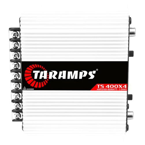 Taramp's Taramps TS 400x4 400 watts RMS 4 Channels Full Range Car Audio Amplifier, 2 Bridged Channels, RCA Input Class D, Output Power, Multichannel Amplifier System, Small - TS400X4