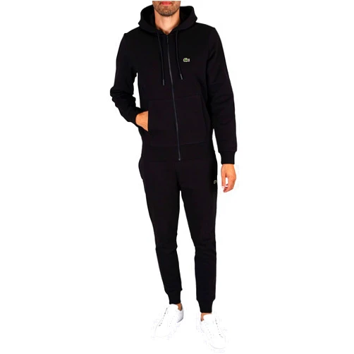 Lacoste Men's Zip Hoodie Tracksuit, Black, XL