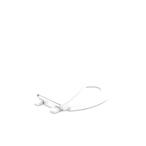 KOHLER 24495-A-0 Border ReadyLatch Elongated Toilet Seat, Quiet-Close Lid and Seat, Grip-Tight Bumpers and Installation Hardware, White