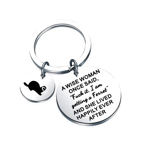 TGBJE Ferret Charm Keychain Gift For Woman Girl Ferret Lover Gift Ferret Mom Gift Ferret Jewelry Gift For Ferret Owner (Wise Ferret)