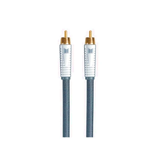 Monoprice Monolith RCA Cable - 24K Gold Plated Connectors, AL foil, OFC Copper Braided Shield, 3 Feet, Silver