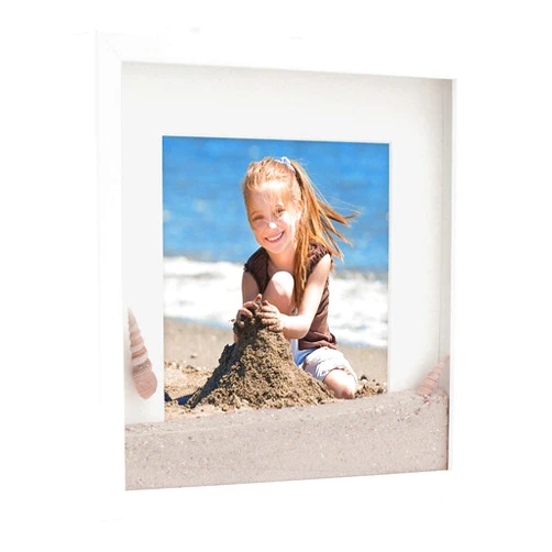 Photolini ARRIONO PHOTOLINI 3D-Bilderrahmen tief Objektrahmen 30x30 cm Weiss zum Befüllen für Gegenstände mit Passepartout Modern