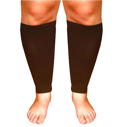 Runee Extra Wide Calf Compression Sleeve - Leg Support For Wide Calves, Compression Sleeve For Calf Pain & Shin Splint, Relief Swelling, Varicose Veins, DVT (Black)