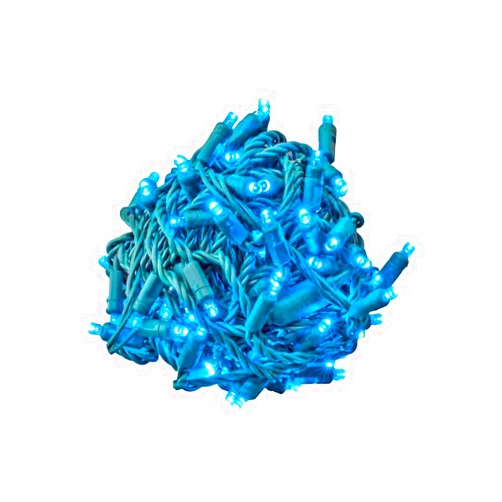 Novelty Lights 100 Commercial LED Christmas Lights (Teal), 34 Feet w/ 4