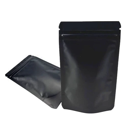PABCK Stand-Up Resealable Heat Seal Bags 3.55mil Thick Mylar Frosted Black Foil Sealed Bags 50 Pieces 3.35x5.1 inch for Zip Packaging Lock Food Storage Pouch