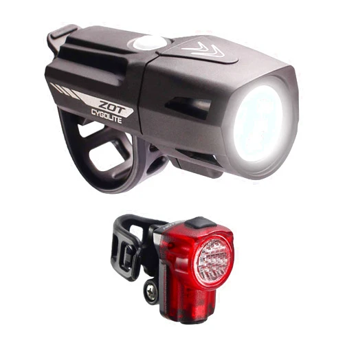 Cygolite Zot 450 Lumen Headlight & Hotshot Micro 30 Lumen Tail Light USB Rechargeable Bicycle Light Combo Set