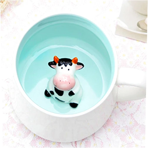Luckyse Animal Ceramic Mug – Cow Mugs – Coffee Cups, Best Christmas or Birthday Gifts for Kids, Friends or Girlfriend - Coffee or Tea Mug