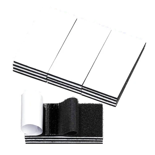 JEWOSTER 10 Sets 2x6 Inch Hook and Loop Strips with Adhesive - Double Sided Tape Heavy Duty for Wall Crafts - Sticky Back Fastener Mounting Tape for Home or Office Use,Indoor & Outdoor Use,Black