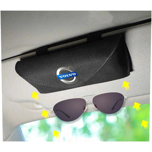 DNNLQ Sunglass Holder for Car Visor for Volvo xc60/s90/s60/xc90/xc40/v60/v90 Glasses Eyeglass Hanger Clip for Car Visor Sun Visor Clip Holder Box Car Accessories, Black Style