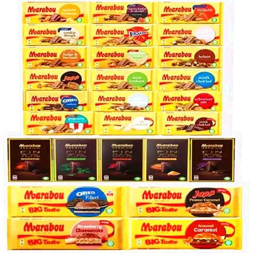 Marabou Chocolate (Pack of 10) - Pick Any 10 bars from 26 Flavors,65 ounces