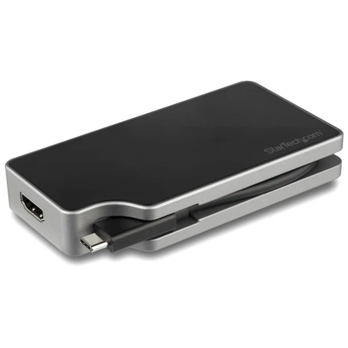 StarTech.com USB C Multiport Video Adapter - 4K 60Hz UHD Portable 5-in-1 USB Type C to HDMI 2.0, Mini DisplayPort, VGA or DVI (1080p) - 95W PD Passthrough - Cable Management - Aluminum (CDPVDHMDPDP)