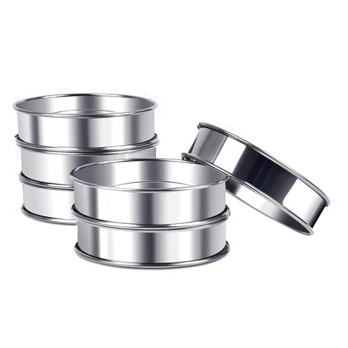 ARRITZ English Muffin Rings, 6PCS 4 inch Double Rolled Stainless Steel Crumpet Tart Rings for Baking, Rings Molds for Cooking English Muffin