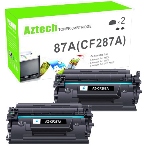 Aztech Compatible Toner Cartridge Replacement for HP 87A CF287A 87X CF287X Enterprise M506 M506dn M506n M506x Pro M501 M501dn M527 M527dn Printer (Black, 2-Pack)