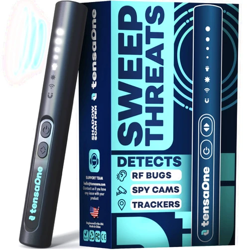 TensaOne Hidden Camera Detectors – Mini Security Device for Audio Video Wireless Threats, Hotel Safety, Home Privacy and GPS Tracker Detection, Pen RF Spy Cam Voice Recorder Bug Finder for Travelers