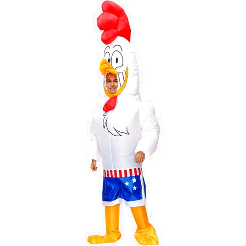 RHYTHMARTS Inflatable Chicken Costume Adult Chicken Costumes Men Women Blow up Chicken Costumes Halloween Costumes for Adult