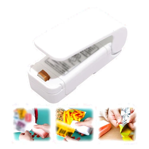 Generic Portable Mini Sealing Machine Portable Handheld Resealer Machine Handheld Heat Vacuum Sealer Rechargeable Small Package Sealer New Mini Bag Sealer Heat Sealer Mini Sealer for Plastic Bags Snack Chip