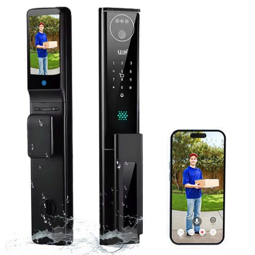 We Technology 3D Face Recognition Smart Door Lock, WiFi Door Lock with Camera, Keyless Smart Mortise Lock for Front Door, Video Intercom, Video Doorbell, Fingerprint, Passcode, IC Card, Rechargeable, Tuya APP