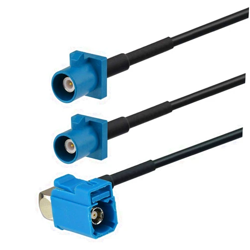 Superbat Fakra Splitter Cable 2 Male to Female RG174 Coaxial Cable Y-Type for Car Stereo GPS Antenna Extension Cable, 2Ft