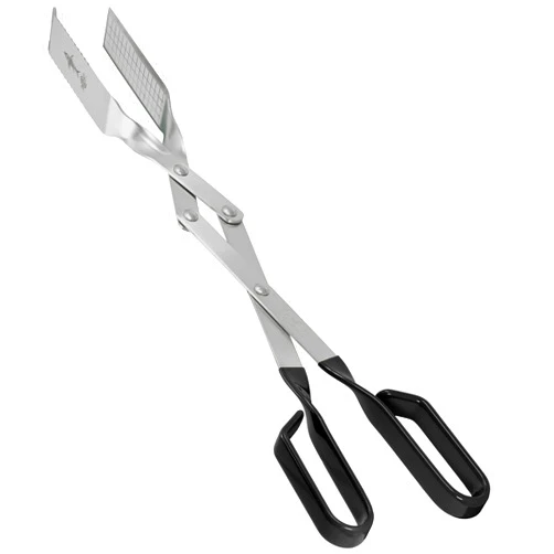 Shark BBQ BBQ tongs for grill, heavy duty metal tongs for grilling. Ideal bbq steak tongs and campfire tongs. Extra long grill tongs. Metal tongs for grilling. Campfire tongs gift for men (Shark BBQ Black)