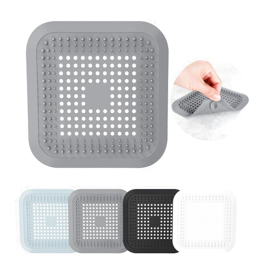 HONGCHU Hair Catcher, Silicone Shower Drain Hair Stopper for Bathroom Kitchen Shower Easy to Clean and Durable with Suction Cups (4)