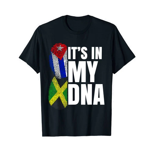 Jamaica Cuba Hispanic Heritage Family Roots Jamaica Cuba Flag Mix Jamaican Cuban DNA Heritage T-Shirt