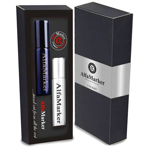 ALFAMARKER Unlimit - Pheromone Cologne for Men - Men`s Pheromone Oil Perfume Set 2x5 ml - Feromonas para Hombres Concentradas - Great Holiday Gift
