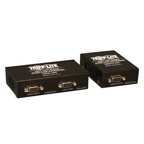 Tripp Lite VGA with Audio over Cat5 / Cat6 Extender, Transmitter and Receiver with EDID Copy, 1920x1440 at 60Hz(B130-101A-2) , Black , 1000 Foot