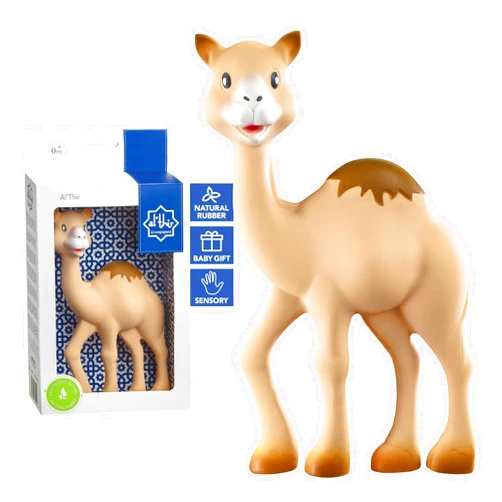 Sophie la girafe | Al'Thir The Camel | Teether Friend to Sophie la girafe | Natural Rubber | Designed for Teething Babies | Awaken All 5 Senses | Easy to Clean