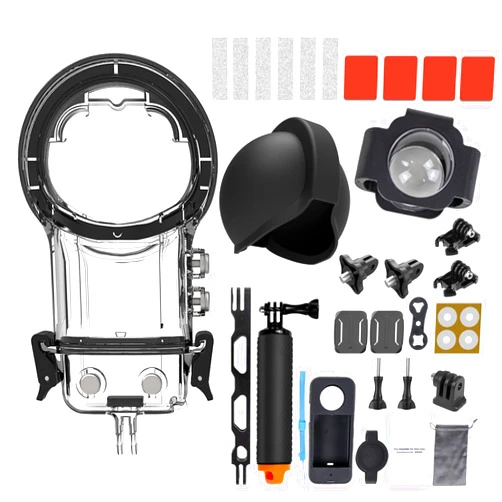 Adracwaro Accessories Kits for Insta360 X3 Waterproof Housing Dive Case Float Handle Silicone Cover Lens Protector Extension Stand Arm