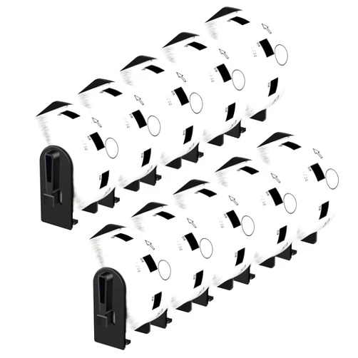 NineLeaf 10 Roll (1000 Labels per Roll) Compatible for Brother DK-1218 DK1218 Diameter 1 inch 24mm Die-Cut Round Labels with Cartridge White Paper Thermal QL Label Printer Refills