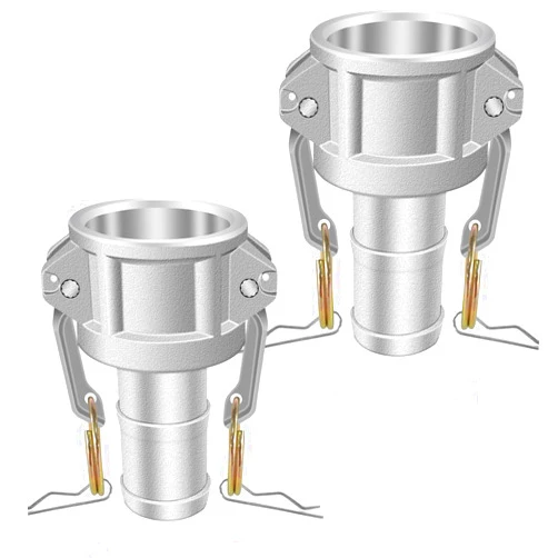 Boltigen 2pcs Cam & Groove Hose Fittings, 2inch Type C Aluminum Global Camlok Fittings, Camlok Quick Coupler with Female Camlok to a Shank (Hose Barb), Camlok Coupling,for Suction/Discharge Hose of Industrial