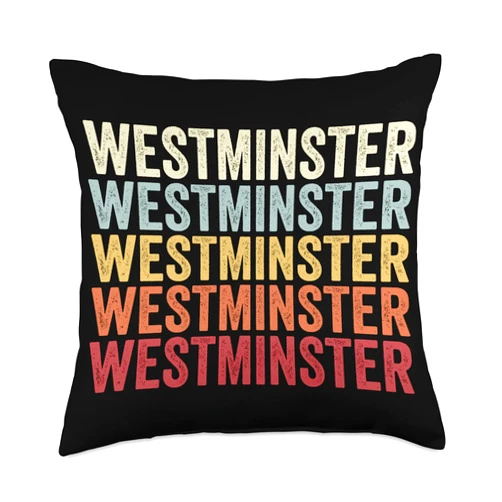 Westminster Louisiana Westminster LA Retro Vintage Text Throw Pillow, 18x18, Multicolor