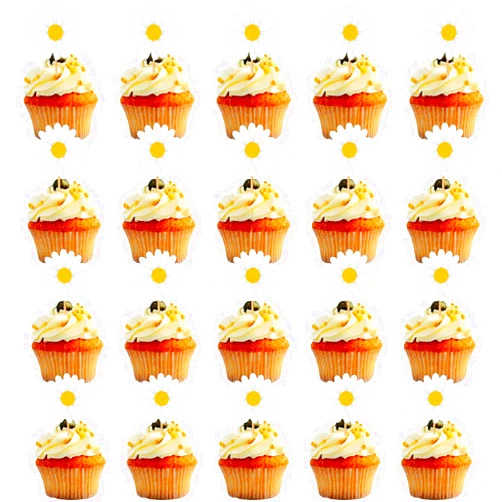 Cadeya 50 Pcs Daisy Cupcake Toppers, Daisy Flower Cake Topper for Birthday, Baby Shower, Wedding, Groovy Party, Daisy Party Decorations Supplies
