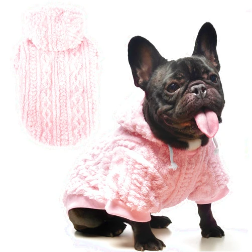 KOOLTAIL Fleece Dog Sweater Hoodie for Small Medium Large Dogs - Super Soft Fall Dog Clothes Hat Hooded Sweatshirt with Leash Hole, Warm Winter Cold Weather Pet Coat for Puppy Cats Girl Female Pink SM