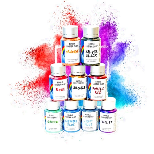 Generic SWEET & MAGICAL EDIBLE LUSTER DUST 9 COLORS 15 GRAMS EACH TUBE