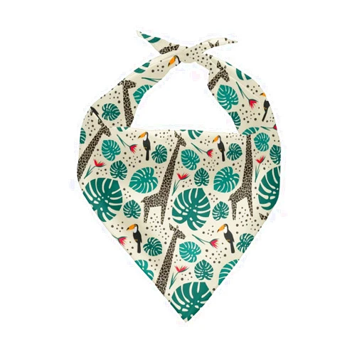 KEIAHUAN Animal Giraffe Print Dog Bandana Soft Triangle Dog Scarf Kerchief Washable Girl Boy Dog Bandanas for Small Medium Large Dog Puppy Pet Adjustable Accessories