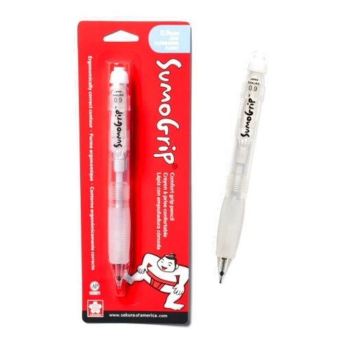 SAKURA SumoGrip Pencil with Comfort Grip - 0.9 mm Ergonomic Mechanical Pencil - Clear