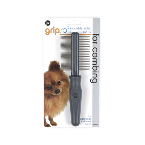 JW Pet Company GripSoft Double Sided Comb Dog Comb,White,5