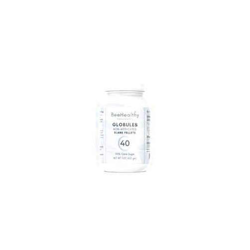 SNANA HGB BeeHealthy Homeopathic Blank Pellets/Globules #40-1LB jar 100% Pure Cane Sugar