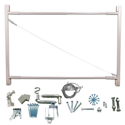 Adjust-A-Gate Steel Frame Anti Sag Impervious to Fade and Rust Adjustable Gate Building Kit with Patented Truss Cable System and Telescoping Bars