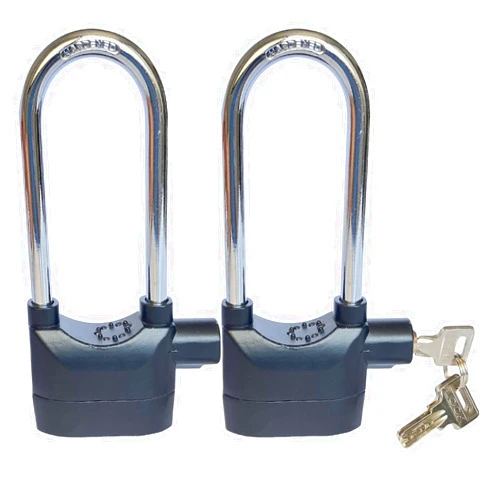 Lianshi Long Cross-Beam Alarm Lock 110dba Universal Security Alarm Lock System Anti-Theft for Door Motor Bicycle Padlock with 3 Keys (2PCS)