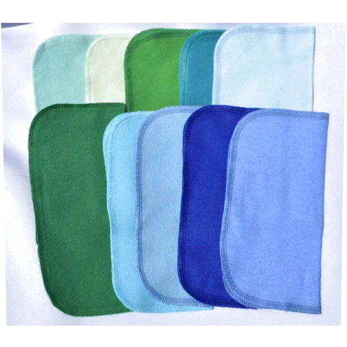 Gina's Soft Cloth Shop 1 Ply Solid Color Flannel 8x8 Inches Little Wipes Set of 10 Assorted Blues and Greens- Proudly Made in the USA!