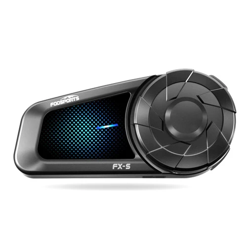 Fodsports FX-S Motorcycle Bluetooth Headset V5.4, 2-Way Helmet Intercom Communication System with IP67 Waterproof, CVC Noise Cancellation, Hands-Free Music/Call, 2 Type Mics, Black