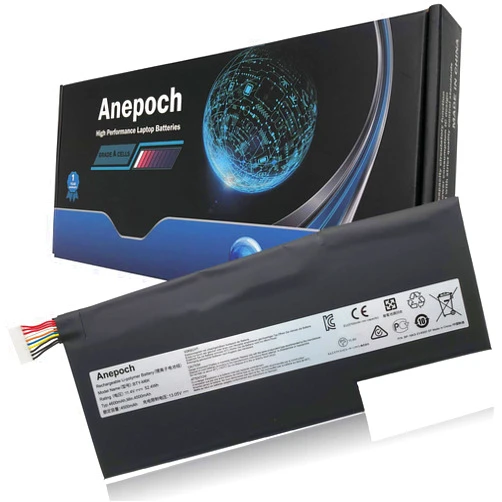 Anepoch BTY-M6K Laptop Battery for MSI Stealth Pro GS63VR 7RG 7RG-005 7RG-036CN GF63 Thin 8RC 8RD 9SC 8RD-050NL 8RD-031TH 010ES GF75 Thin 3RD 8SC 8RX 9SC 9SC-088CN MS-17B4 MS-16K3 11.4V 52.4Wh 4600mAh