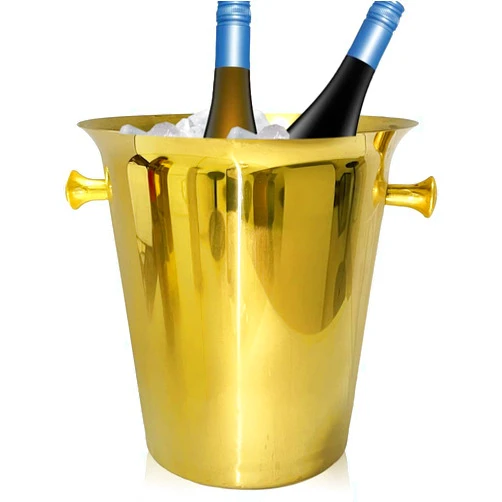 Modari Champagne Ice Bucket,Ice Bucket for Parties,Stainless Steel Ice Bucket Champagne Cooler Chiller,5L Wine Cooler Great for Home Bar Beer,Gold