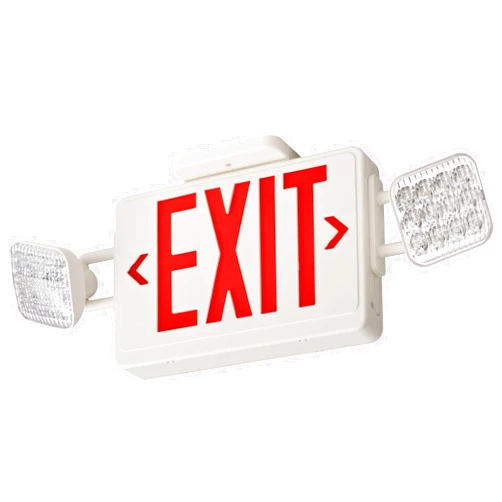 Lithonia Lighting ECRG Basics™ Emergency Light/Exit Combo, Square,White, Square Lamp Head