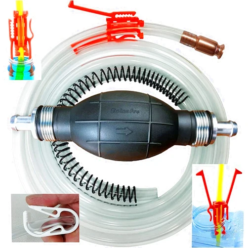 GasTapper Deluxe Siphon Pump for Gas, Diesel & Water - 8' Hose, 4 Gls/Min